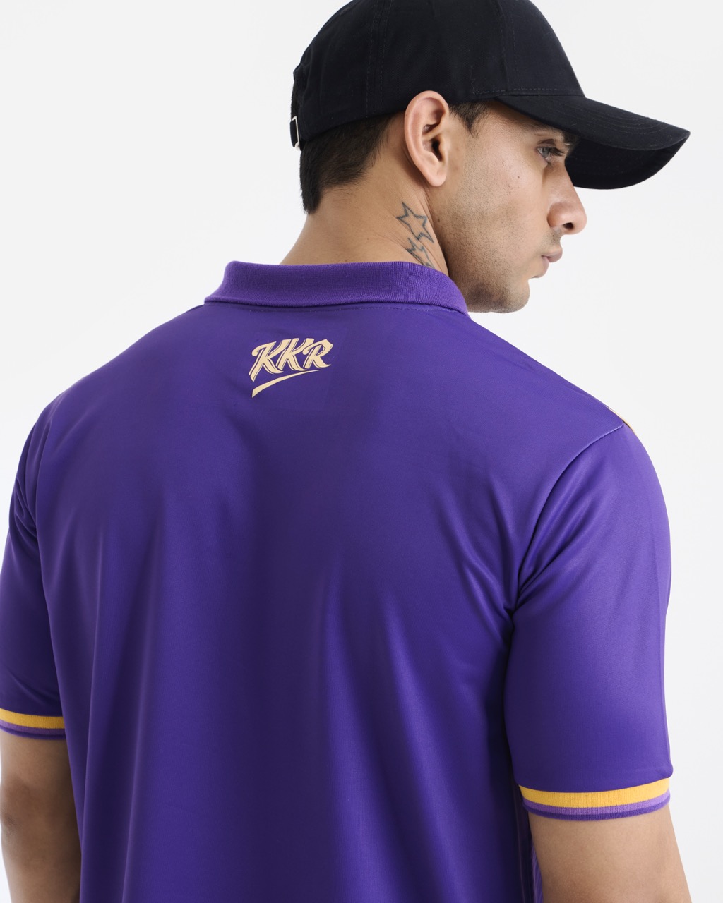 Kolkata Knight Riders Unisex Purple Brand Logo Printed Half Sleeves Travel Polo Collar T-Shirt (7)