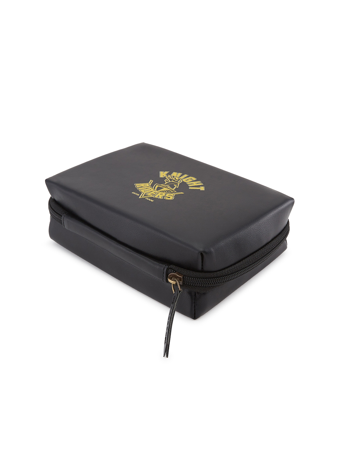 Kolkata Knight Riders Portable Electronics Accessories and Gadget Organizer Bag with Multi Compartments (Black/Yellow) (10)