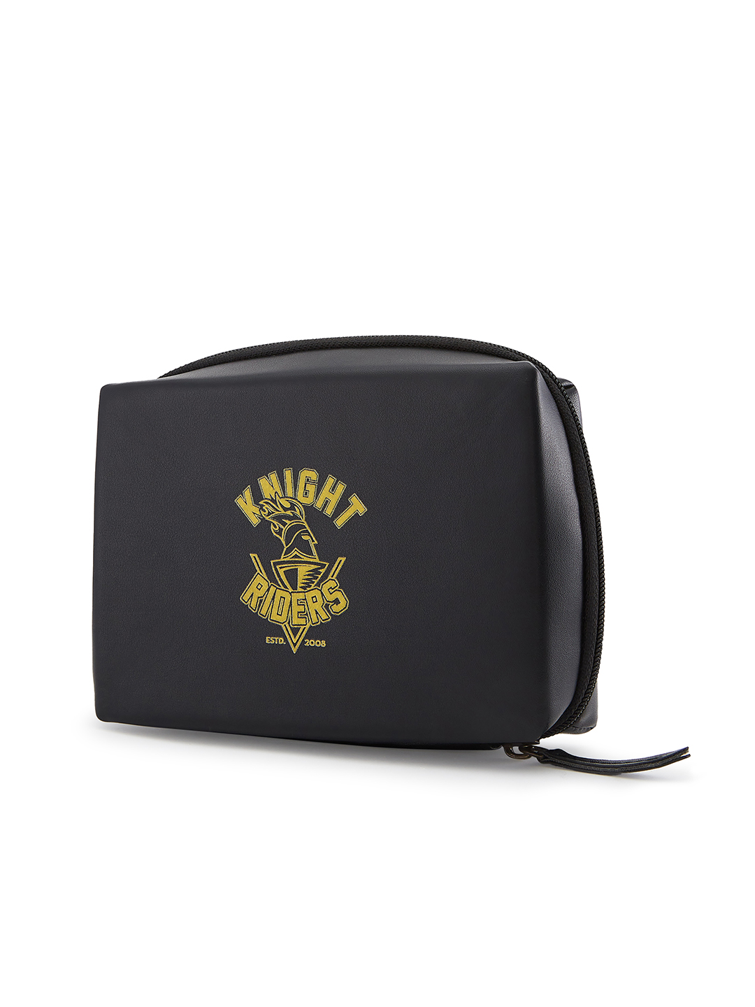 Kolkata Knight Riders Portable Electronics Accessories and Gadget Organizer Bag with Multi Compartments (Black/Yellow) (8)