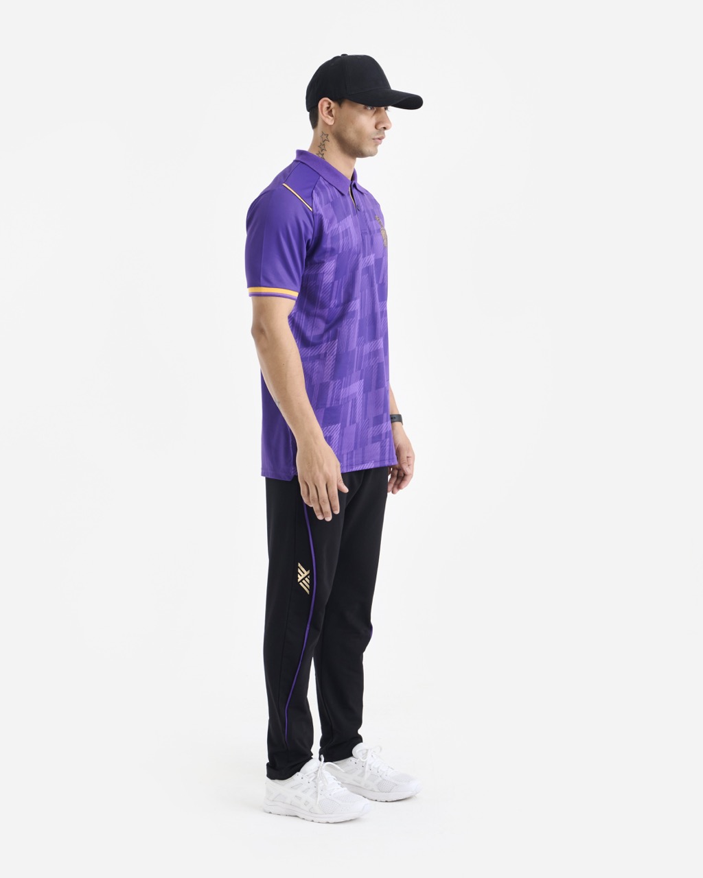Kolkata Knight Riders Unisex Black Logo Printed Mid-Rise Regular Fit Travel Track Pants (5)