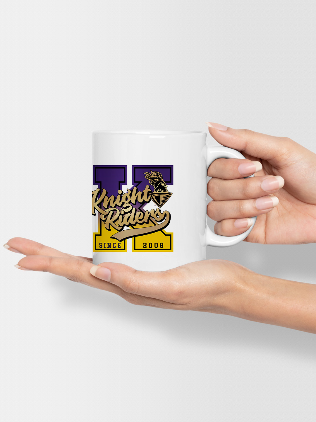 Kolkata Knight Riders Ceramic Glossy Printed Mug, Microwave and Dishwasher Safe, Tea and Coffee Mug - 325 ml (White) - P (6)