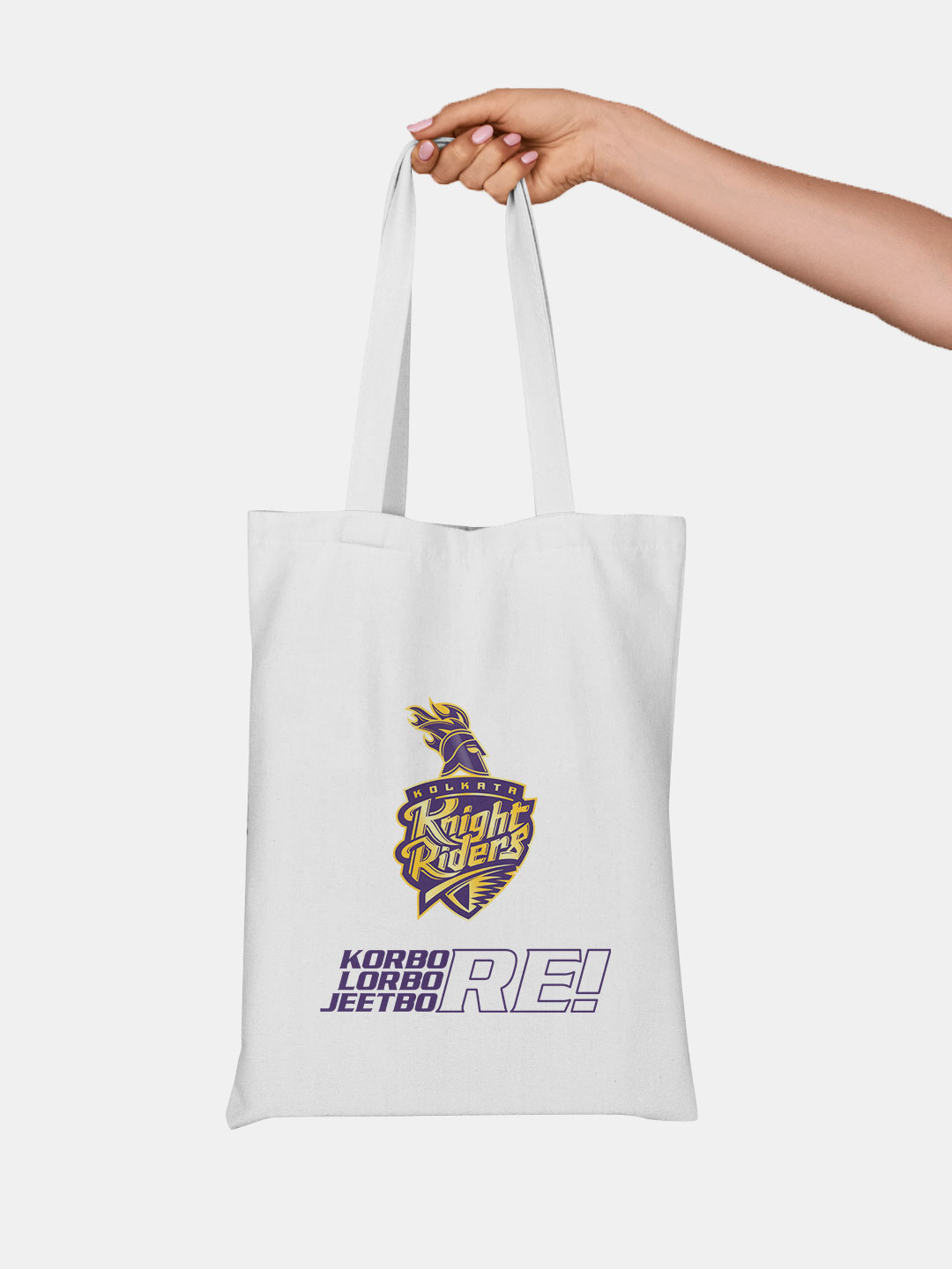 White and Purple Jeetbo Re Printed Canvas Casual Tote Bag - (Pack of 1)