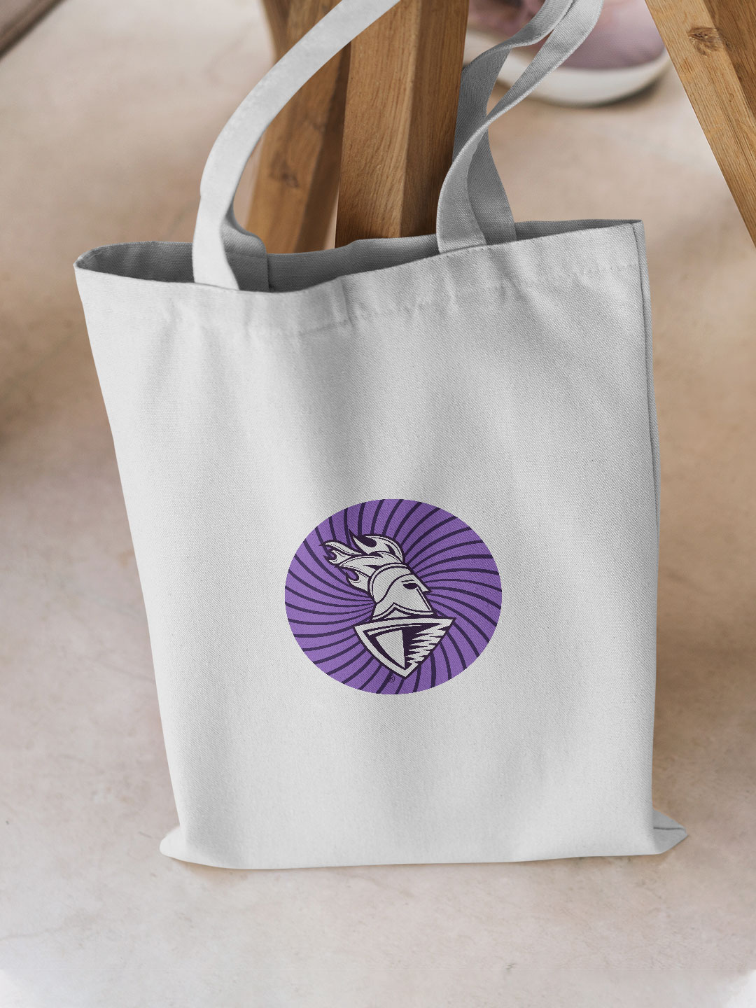Kolkata Knight Riders White and Purple Logo Printed Canvas Casual Tote Bag - (Pack of 1) (4)