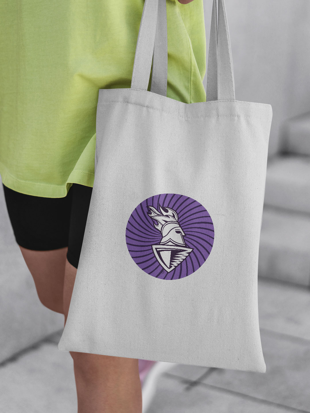 Kolkata Knight Riders White and Purple Logo Printed Canvas Casual Tote Bag - (Pack of 1) (5)