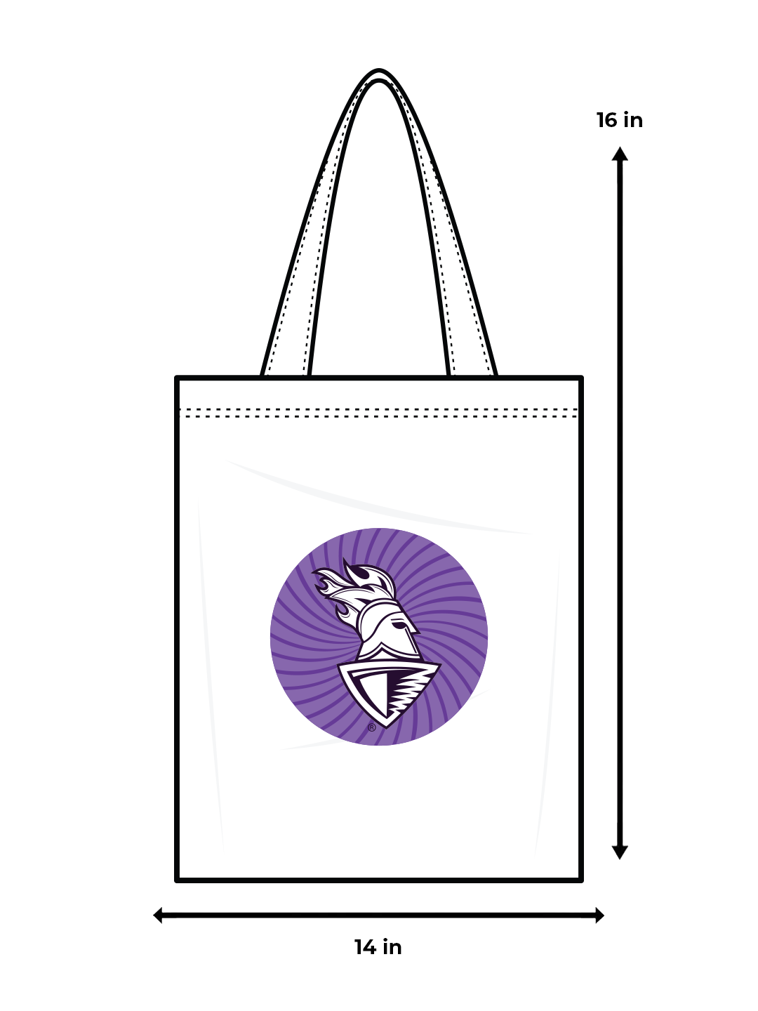 Kolkata Knight Riders White and Purple Logo Printed Canvas Casual Tote Bag - (Pack of 1) (6)