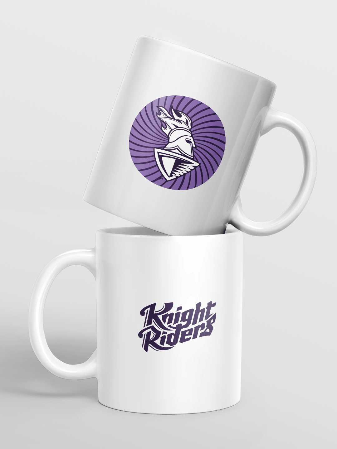 Kolkata Knight Riders White and Purple Logo Printed Ceramic Glossy Coffee Mug 325 ml - (Pack of 1) (1)