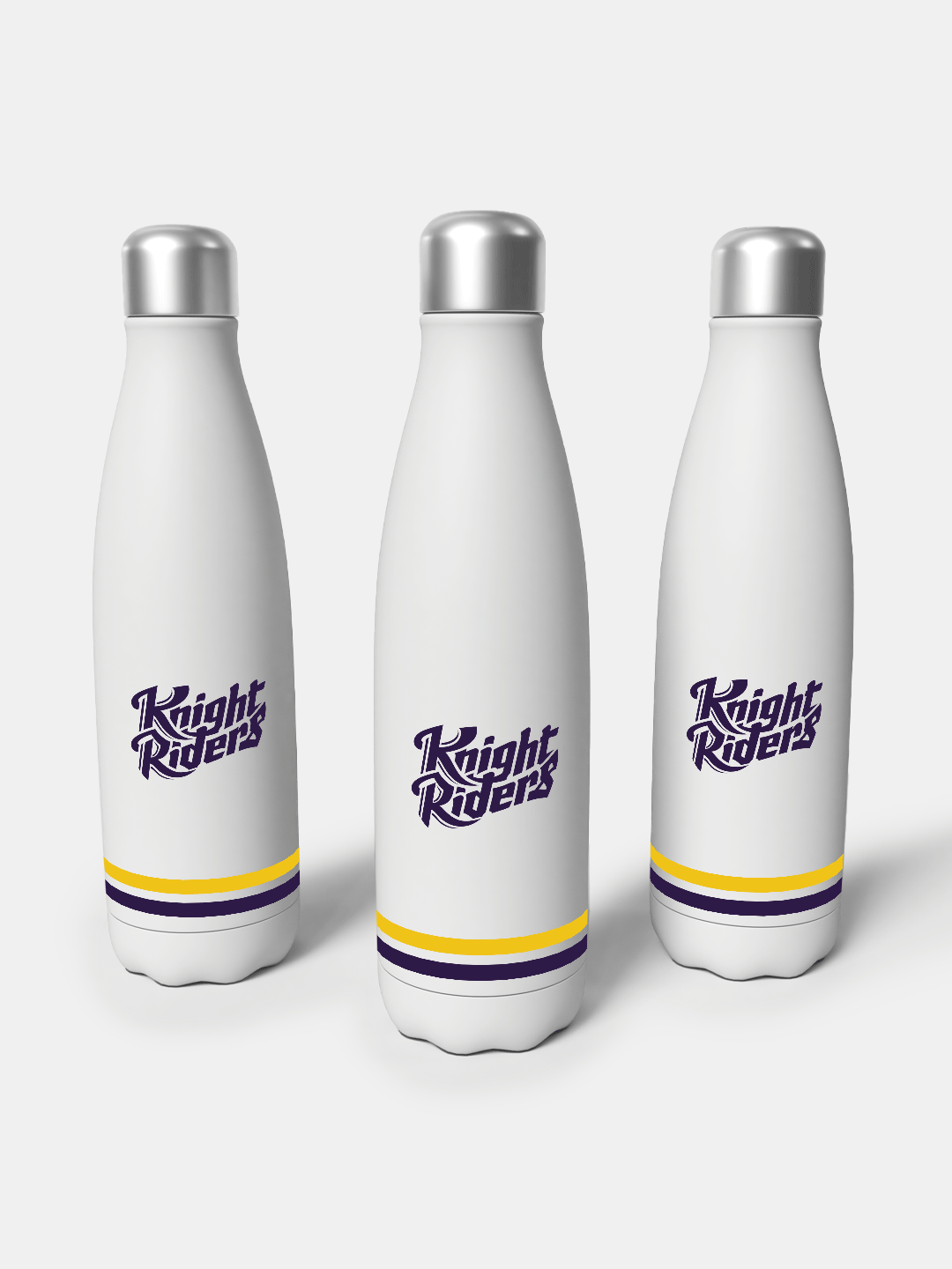 Kolkata Knight Riders White and Purple Logo Printed Double Walled Stainless Steel Vacuum Insulated Flask Water Bottle -  (4)