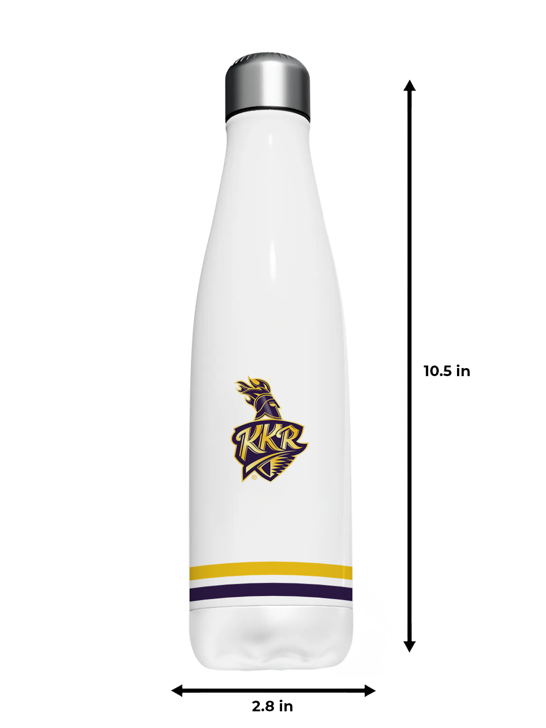 Kolkata Knight Riders White and Purple Logo Printed Double Walled Stainless Steel Vacuum Insulated Flask Water Bottle -  (8)