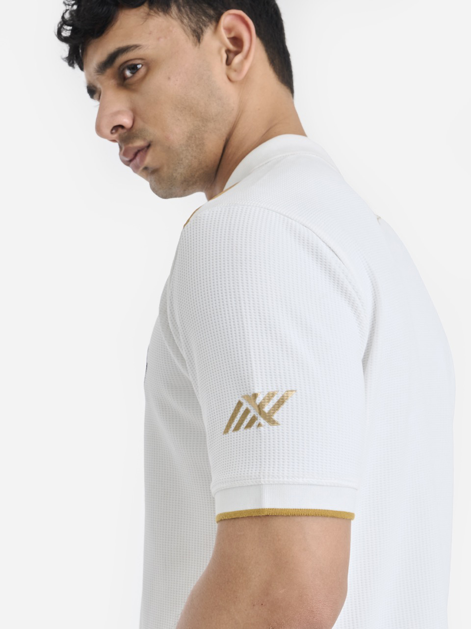 Kolkata Knight Riders Unisex White Brand Logo Printed Half Sleeves Travel Polo Collar T-Shirt (7)