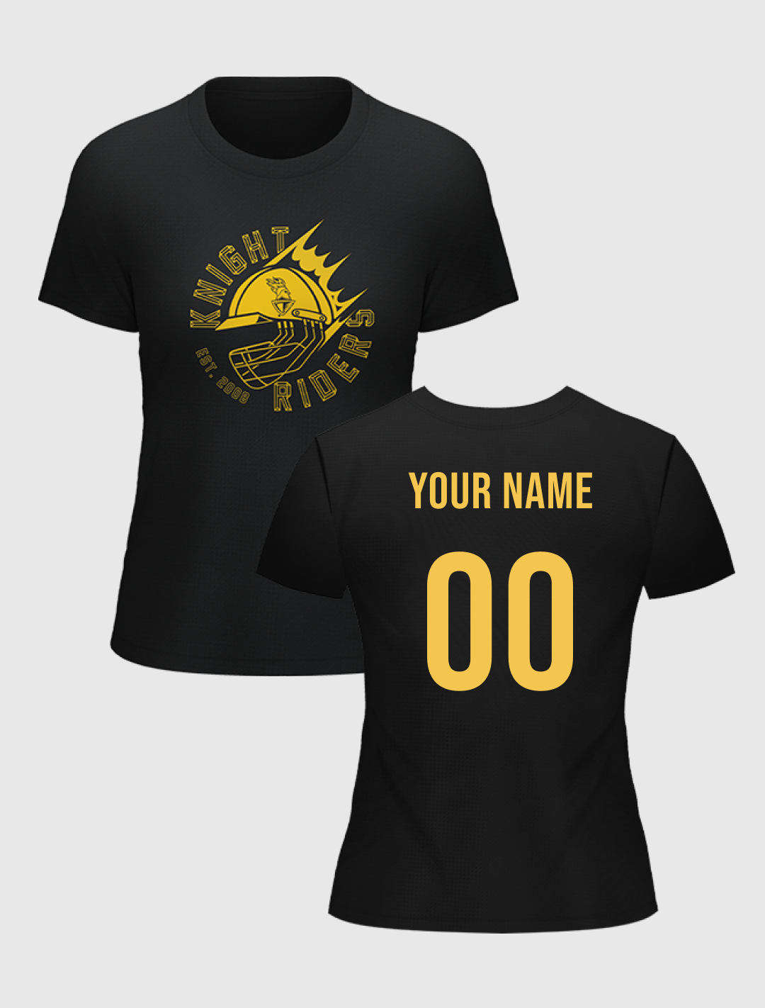Kolkata Knight Riders Women Black Printed Half Sleeves Round Neck Cotton T-Shirt: Customised With Your Name By FanCode (2)