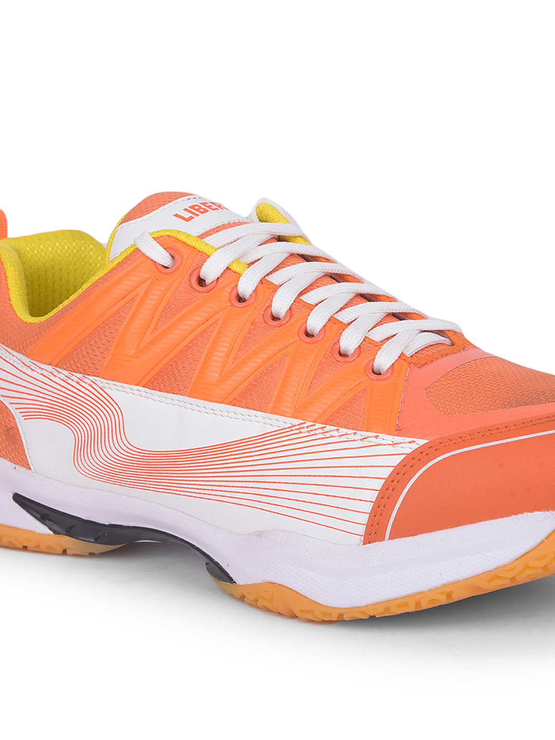 Liberty FREEDOM Sports Lacing Badminton & PickleBall Shoes For Men GRIPPER-01 By Liberty - Orange (6)