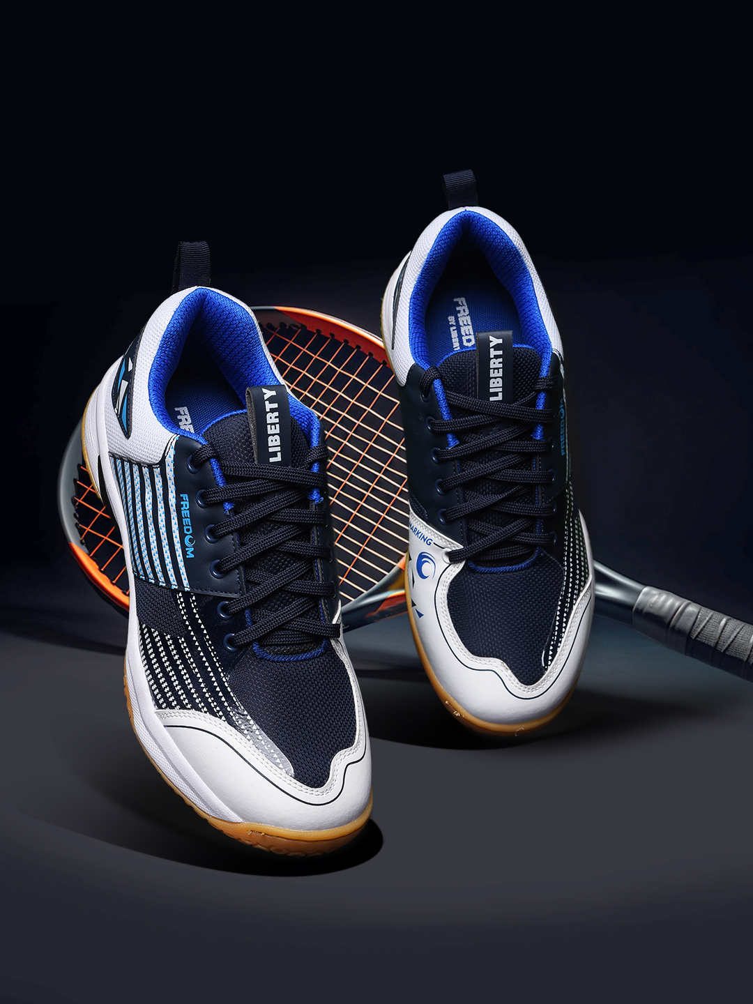 Liberty FREEDOM Sports Lacing Badminton & Pickleball Shoes For Men GRIPPER-02 By Liberty - Navy Blue