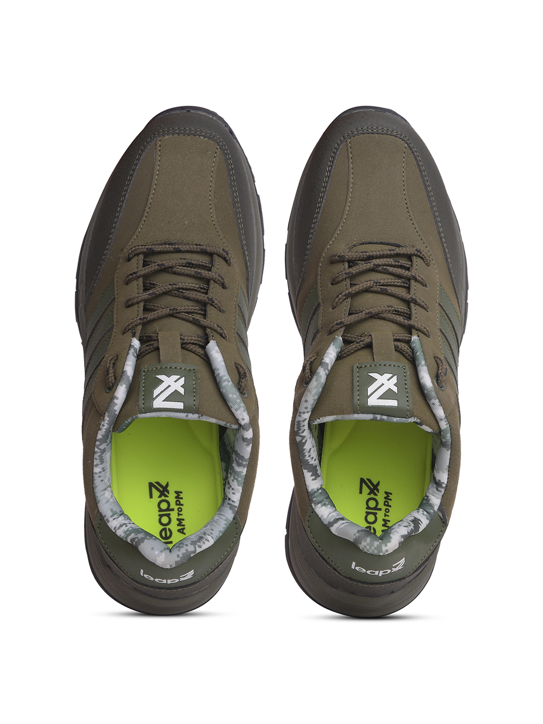 Liberty Liberty Leap7x COLUMBIA6E Sports Lacing Running Shoes & Walking Shoes For Men - Olive Green (9)