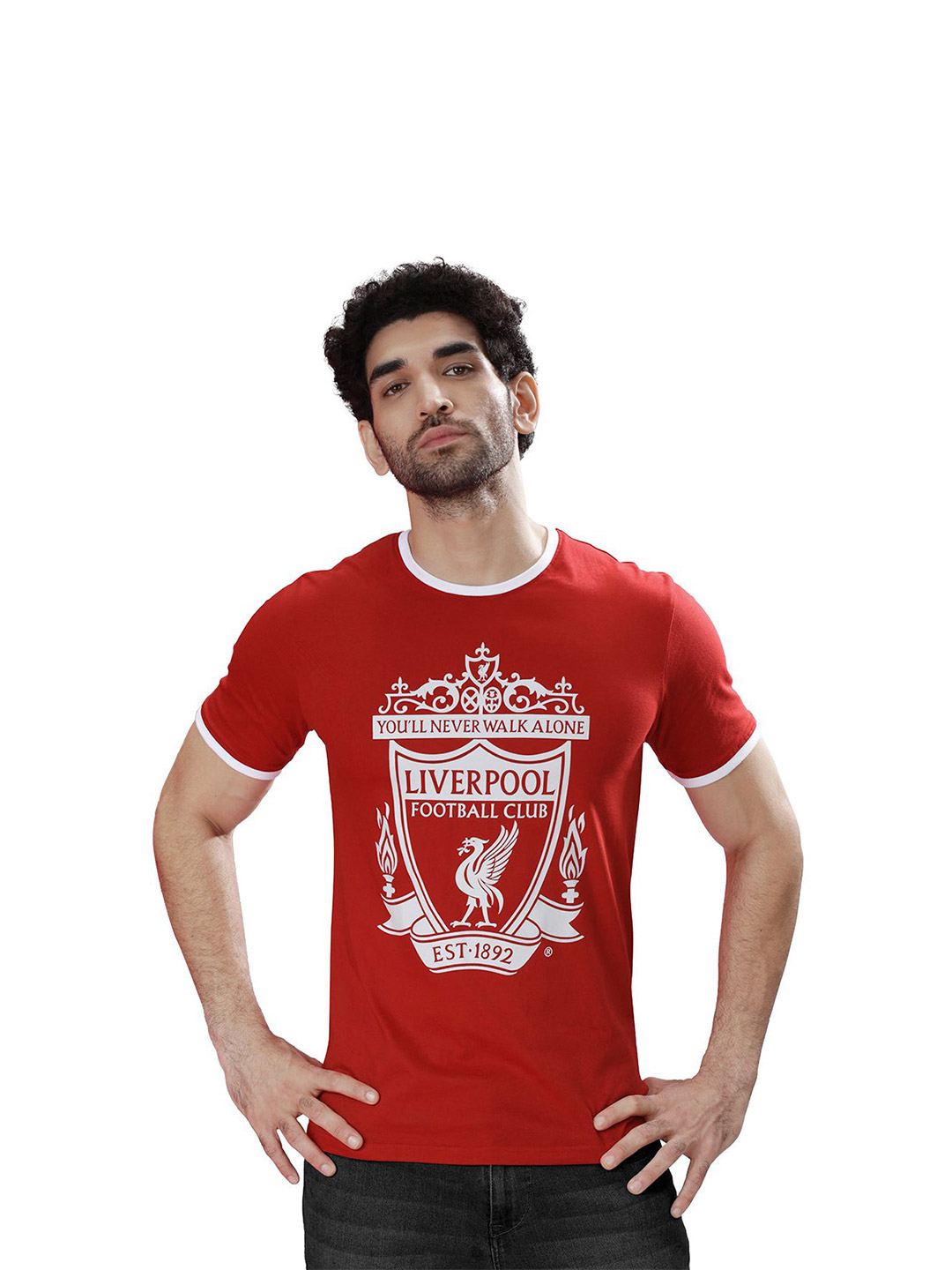 Liverpool F.C. Liverpool FC Crest Red Regular Fit Round Neck T-Shirt (1)