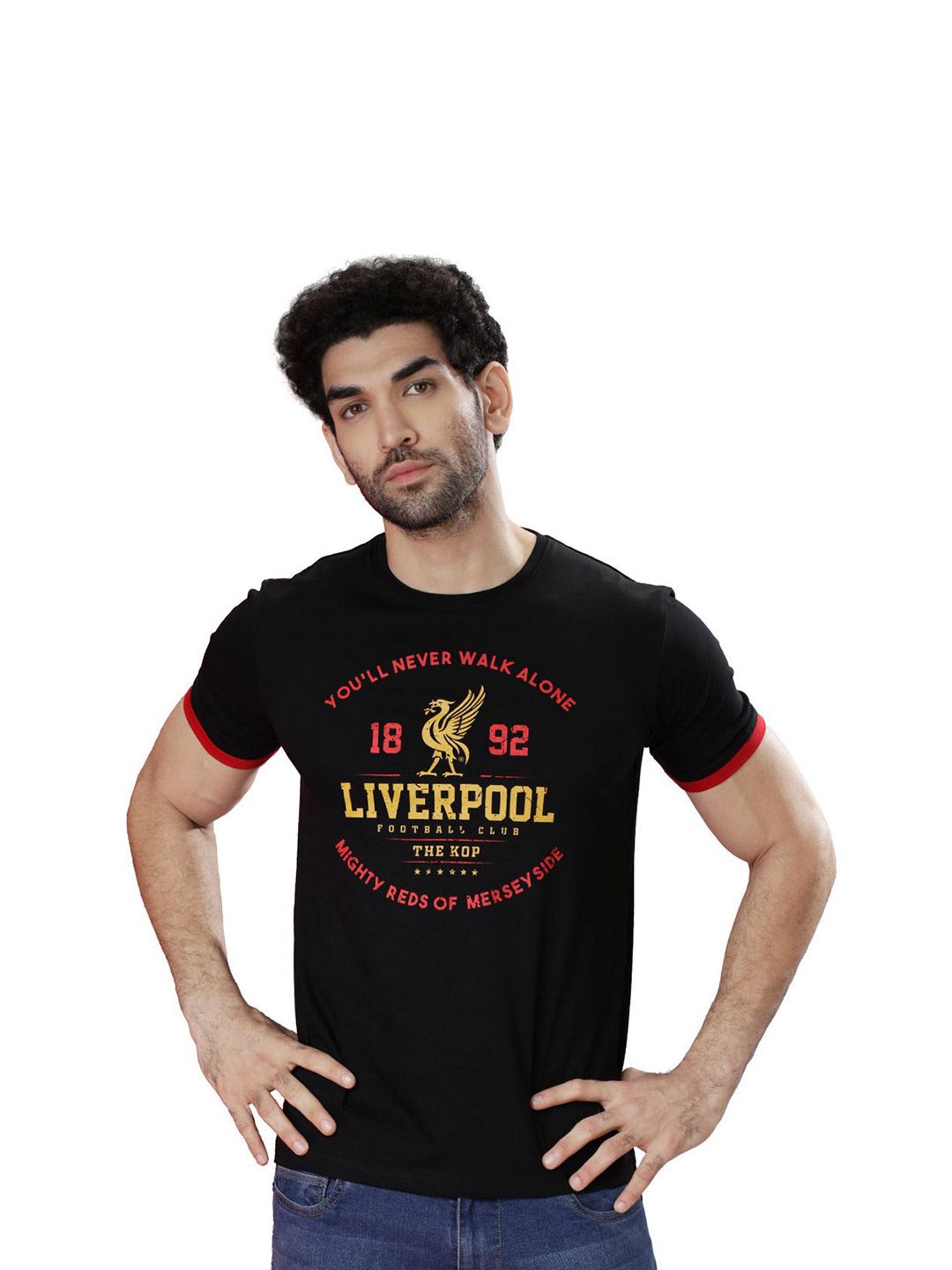 Liverpool F.C. Liverpool FC Mighty Reds Black Regular Fit Round Neck T-Shirt (1)
