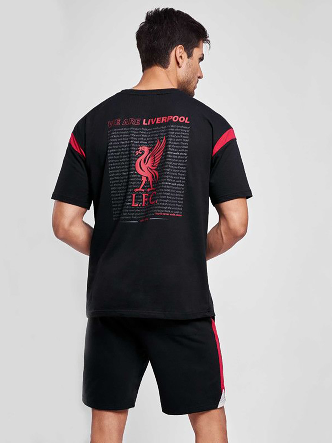 Liverpool F.C. Men Black and Red Printed Co-ord Sets (2)