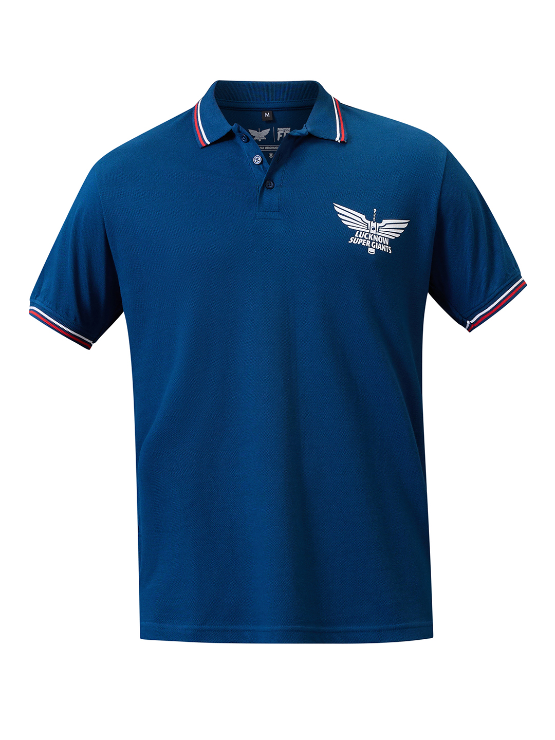 Lucknow Super Giants Men Navy Blue Solid Half Sleeves Polo Collar Cotton T-Shirt (5)