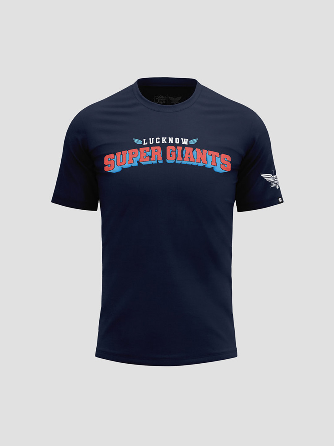 Lucknow Super Giants Men Navy Blue Typography Printed Half Sleeves Round Neck T-Shirt (1)
