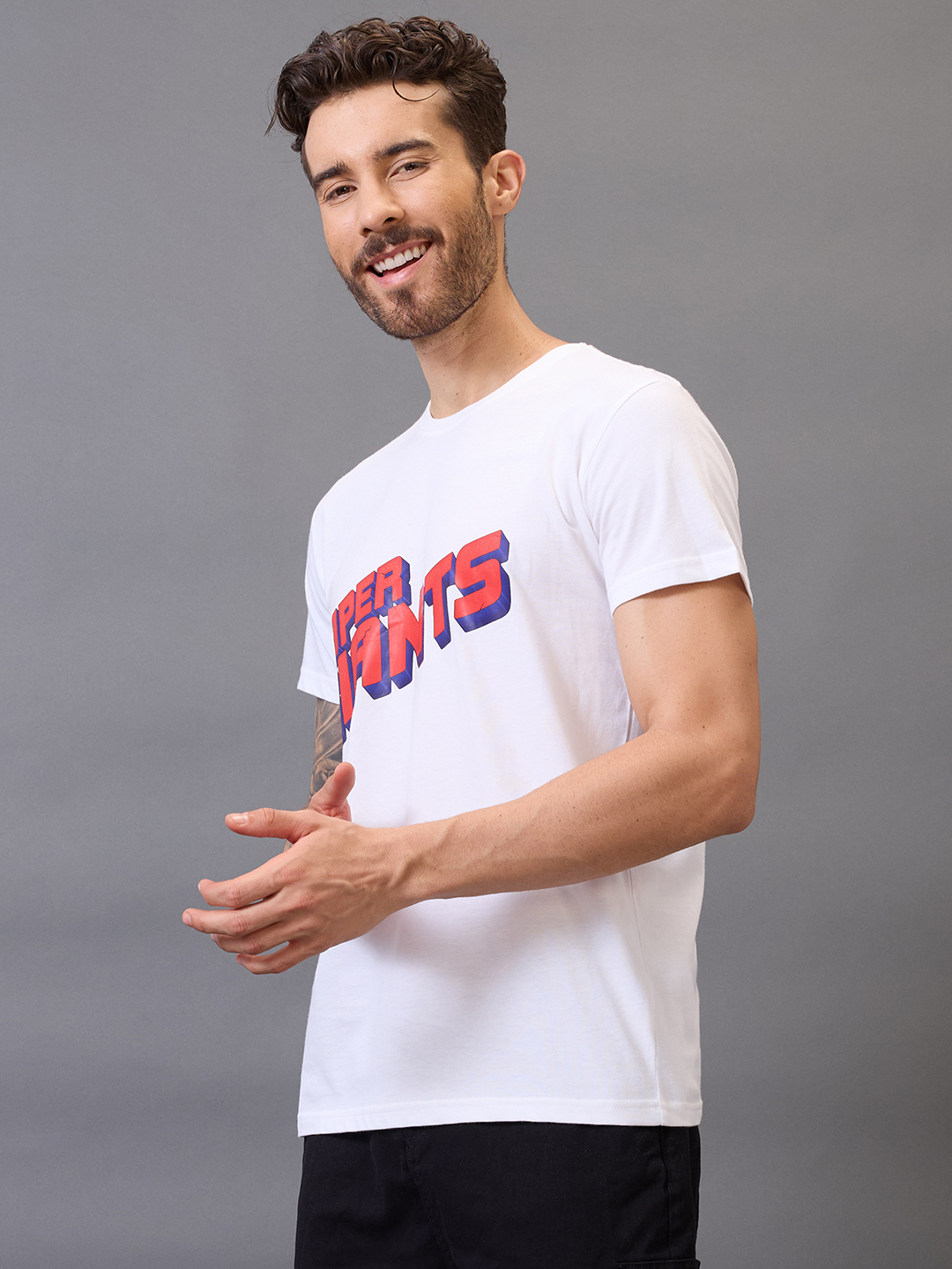 Lucknow Super Giants Men White Graphic Printed Half Sleeves Round Neck Cotton T-Shirt (4)