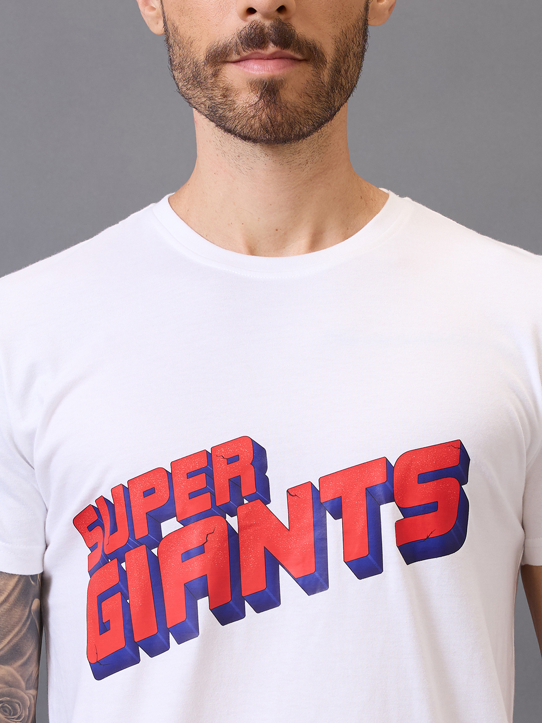 Lucknow Super Giants Men White Graphic Printed Half Sleeves Round Neck Cotton T-Shirt (2)