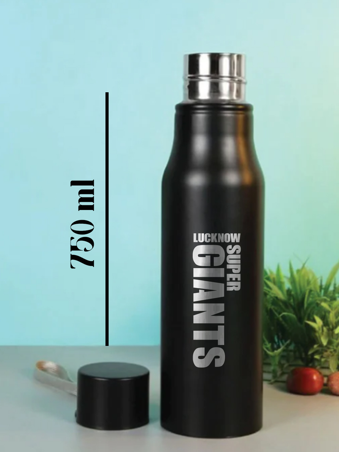 Lucknow Super Giants Single Walled, Easy to Carry, Leak-Proof, Rust Free, Stainless Steel Bottle - 750 Ml (Black) (6)