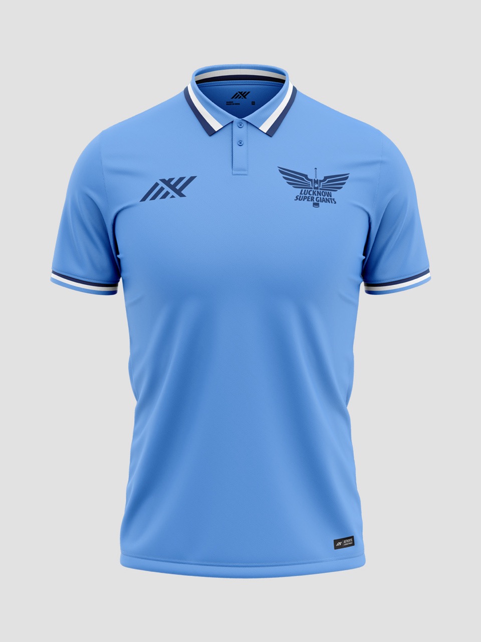 Lucknow Super Giants Unisex Blue Logo Printed Half Sleeves Polo Collar Polyester Travel T-Shirt (1)