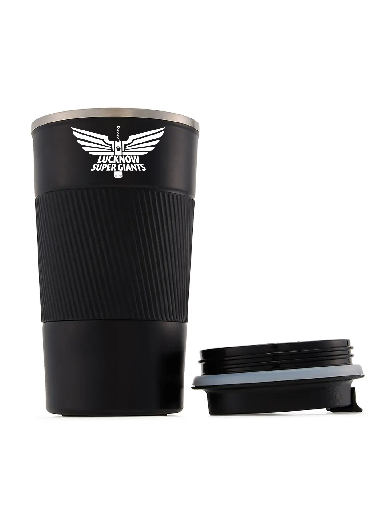 Lucknow Super Giants Vacuum Insulated Double-Walled with Spill Proof Flip Top Stainless Steel Coffee Tumbler - 400 ML (B (7)