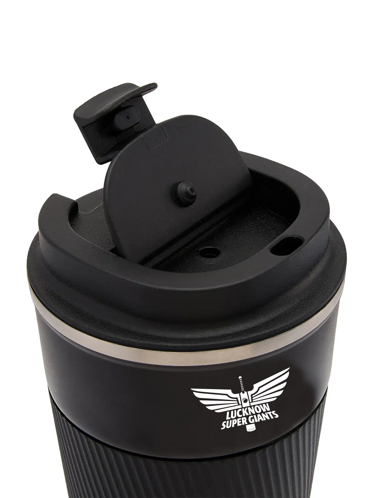 Lucknow Super Giants Vacuum Insulated Double-Walled with Spill Proof Flip Top Stainless Steel Coffee Tumbler - 400 ML (B (8)