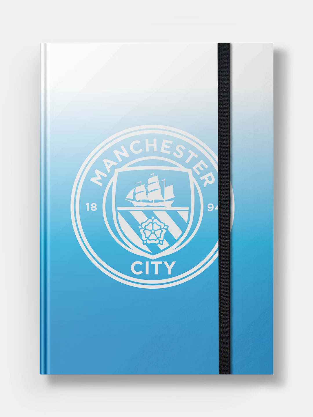 Manchester City F.C. Blue and White Printed Manchester City Sigil Hard Cover A5 Ruled Notebook (Pack of 1)