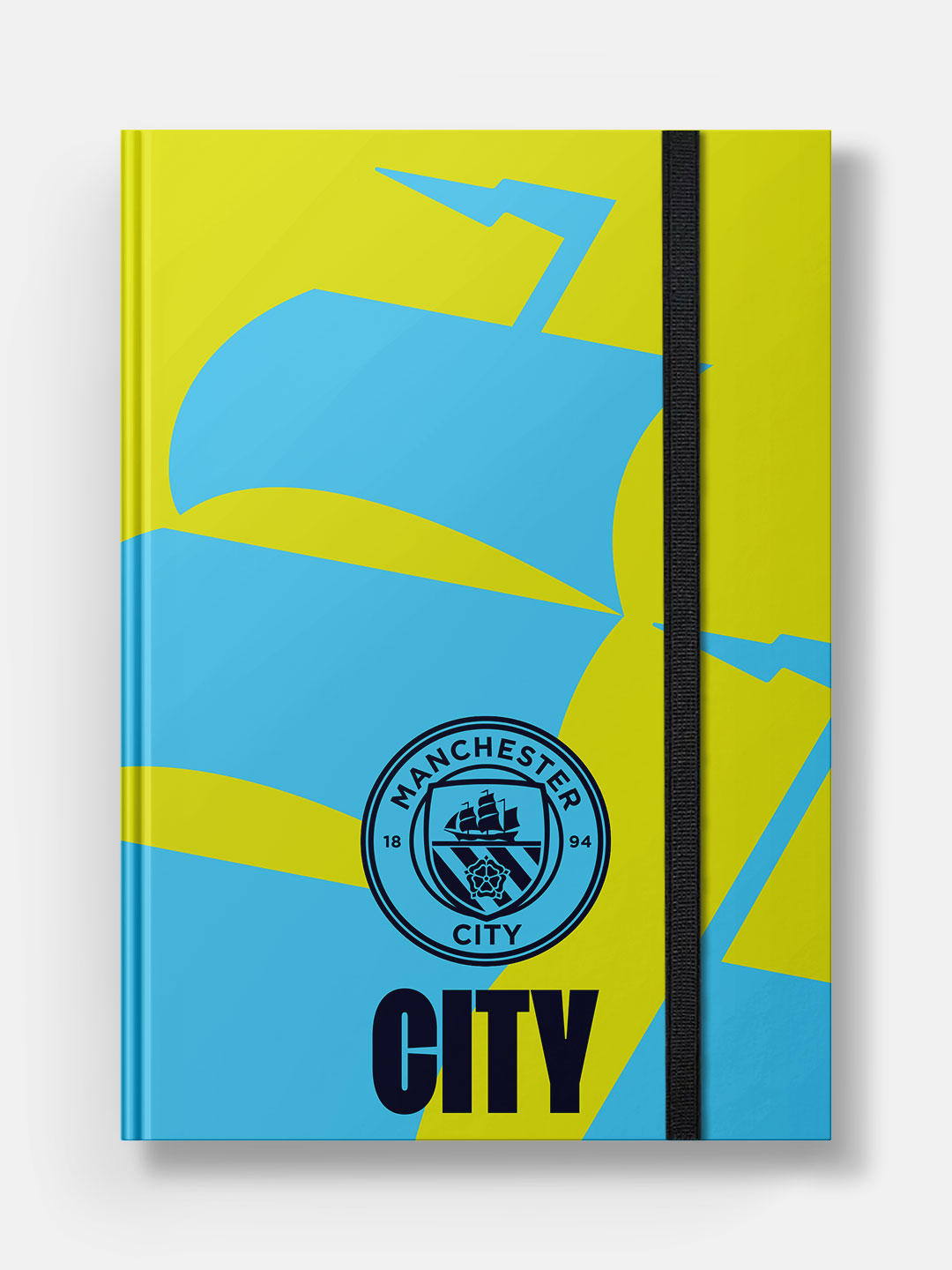 Blue and Yellow Printed Manchester City Ship Hard Cover A5 Ruled Notebook (Pack of 1)