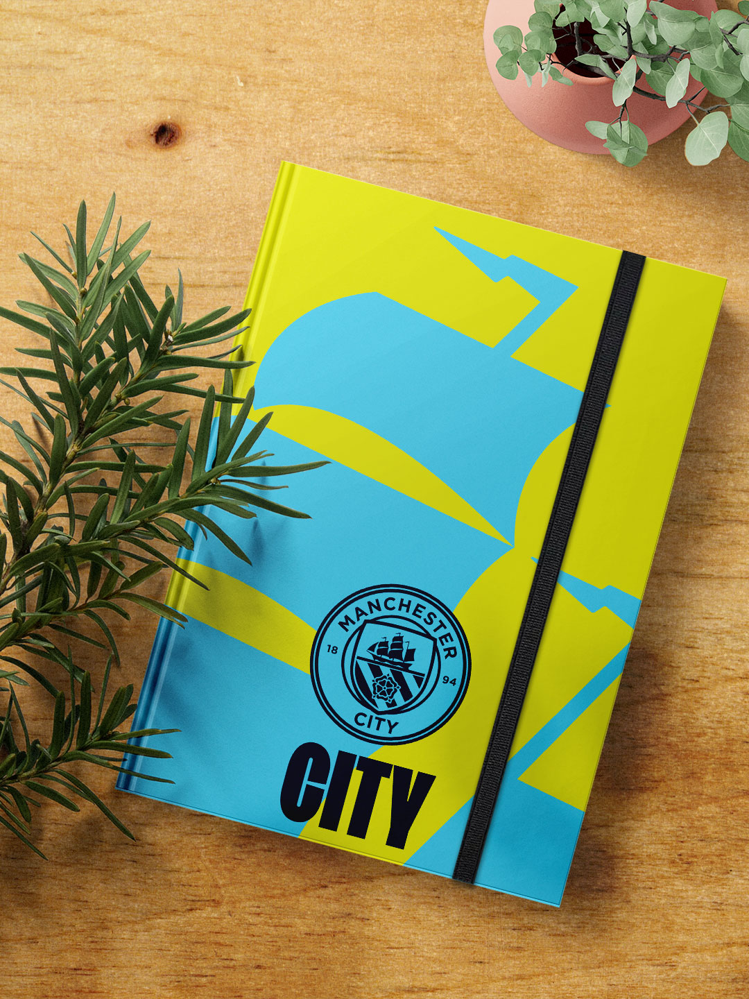 Manchester City F.C. Blue and Yellow Printed Manchester City Ship Hard Cover A5 Ruled Notebook (Pack of 1) (3)