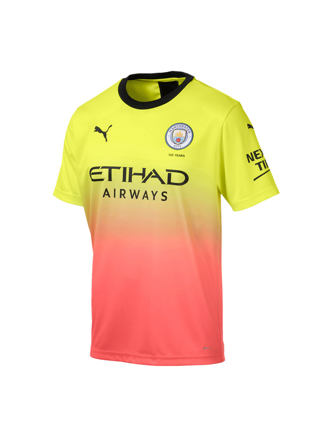 Manchester City F.C. Manchester City FC Puma Mens Fizzy Yellow and Georgia Peach Jersey (1)