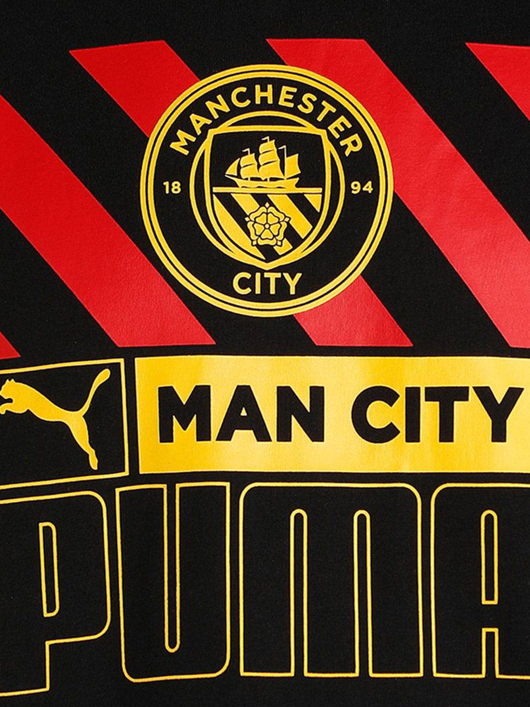 Manchester City F.C. Men Black and Red Graphic Printed Half Sleeves Round Neck Cotton Football Core T-Shirt (6)