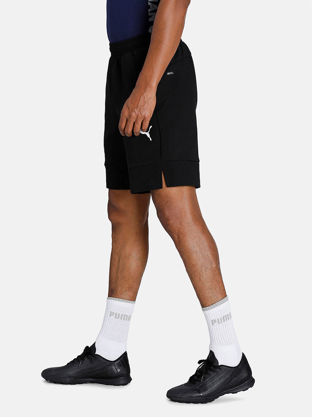 Manchester City F.C. Men Black Logo Printed Mid-Rise Cotton Sports Shorts (2)