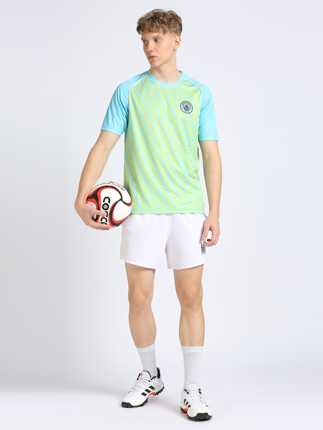 Manchester City F.C. Men Blue and Yellow Printed Round Neck Polyester T-shirt (7)
