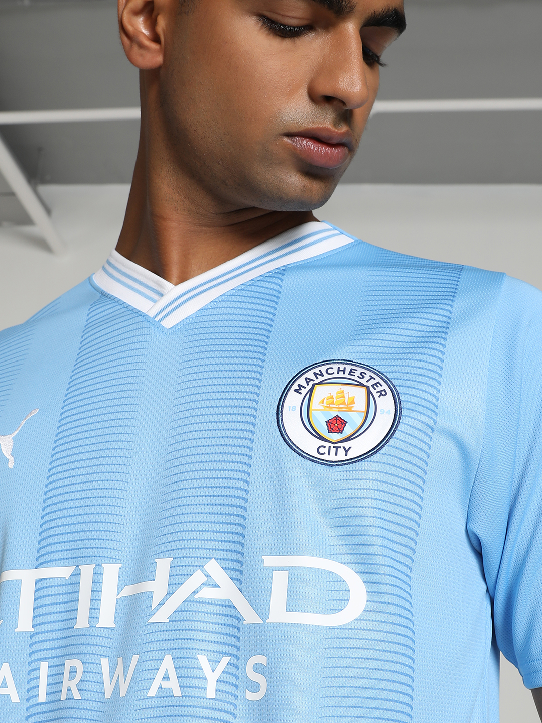Manchester City F.C. Men Blue Home Replica Polyester Jersey (3)