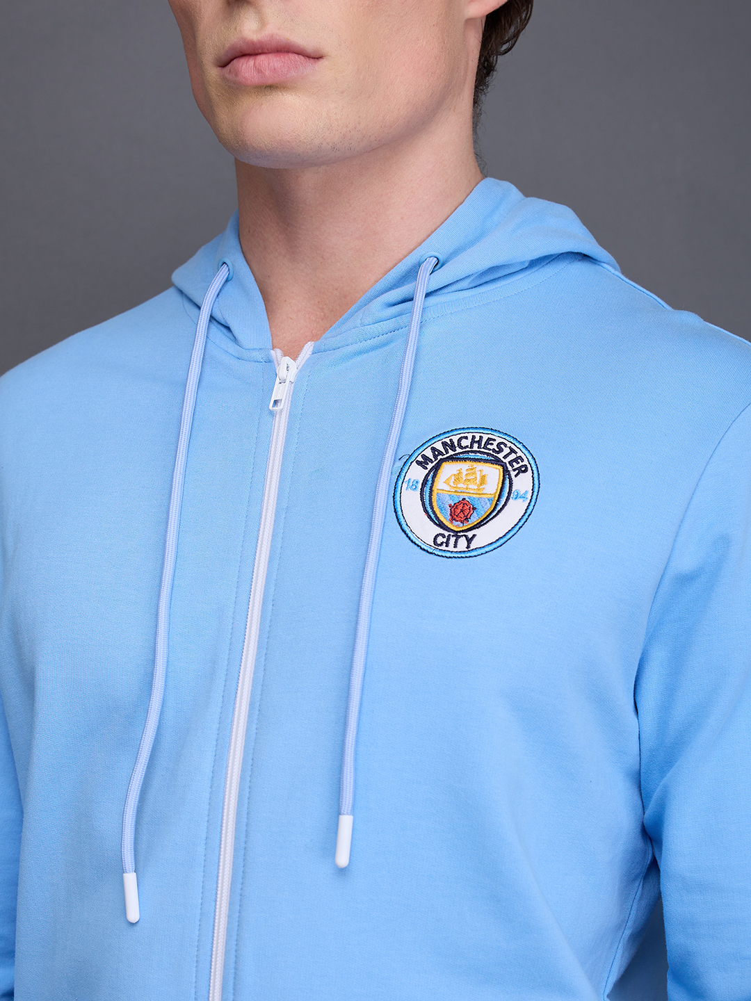 Manchester City F.C. Men Blue Printed Full Sleeves Zipper Cotton Sweatshirts (5)