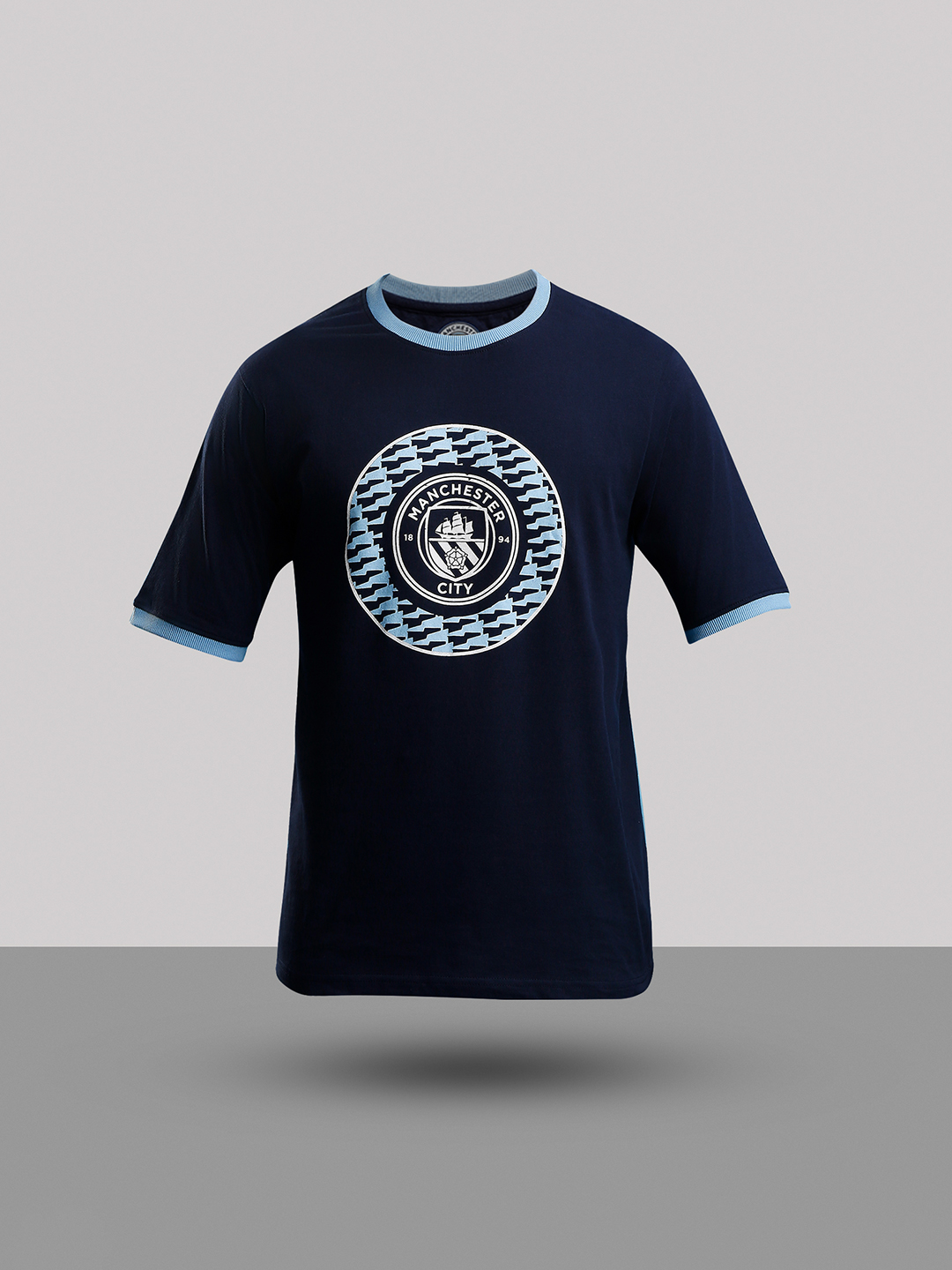 Manchester City F.C. Men Blue Typography Logo Printed Round Neck Cotton T-Shirt (7)