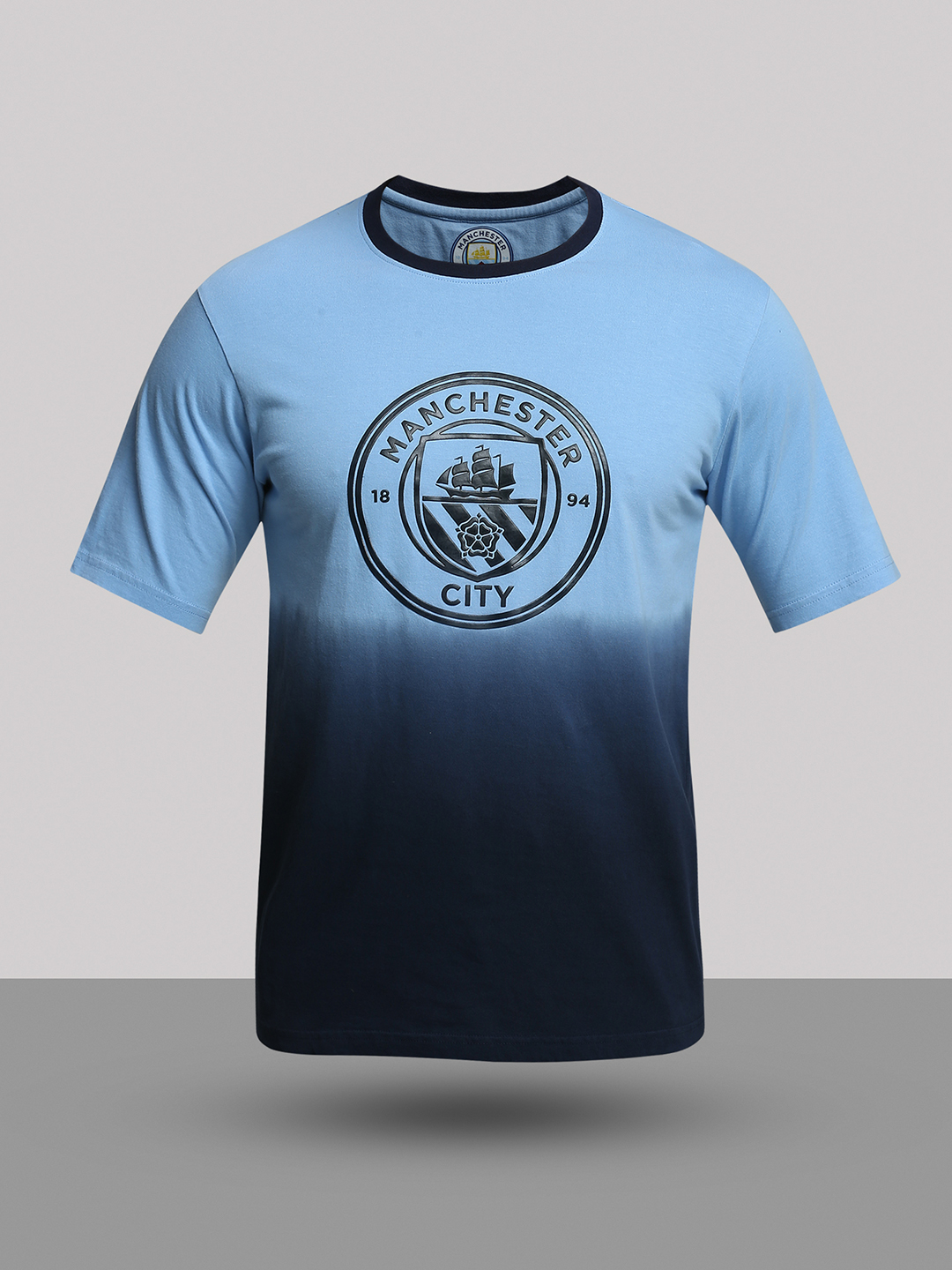 Manchester City F.C. Men Dark Blue Ombre Printed Round Neck Cotton T-shirt (8)