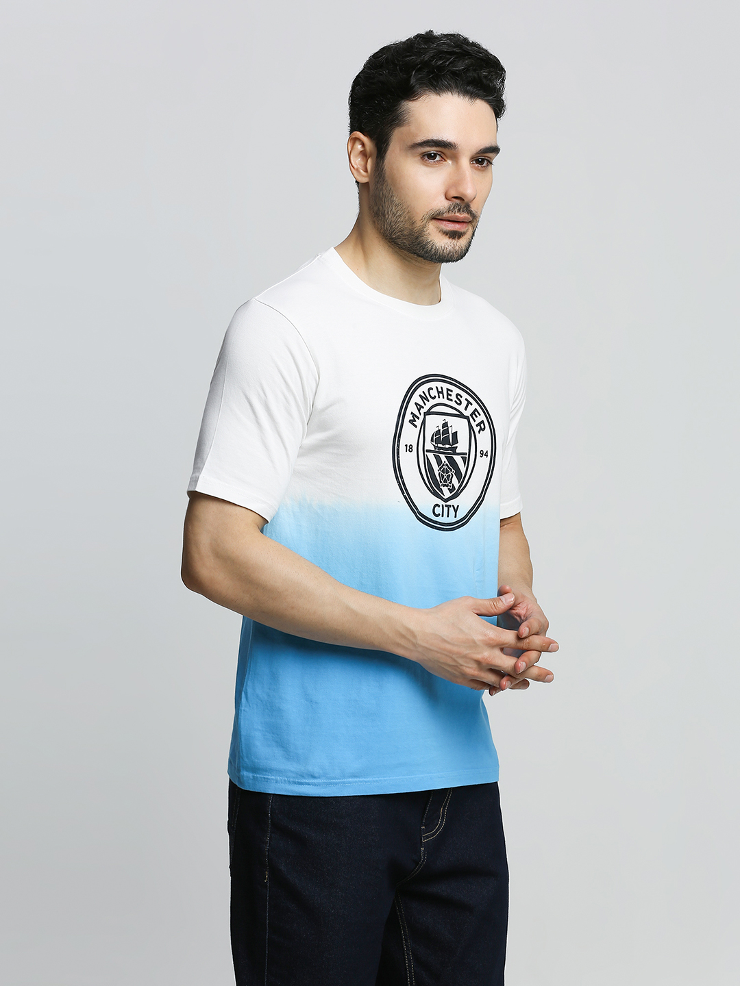Manchester City F.C. Men Light Blue Ombre Printed Round Neck Cotton T-shirt (3)