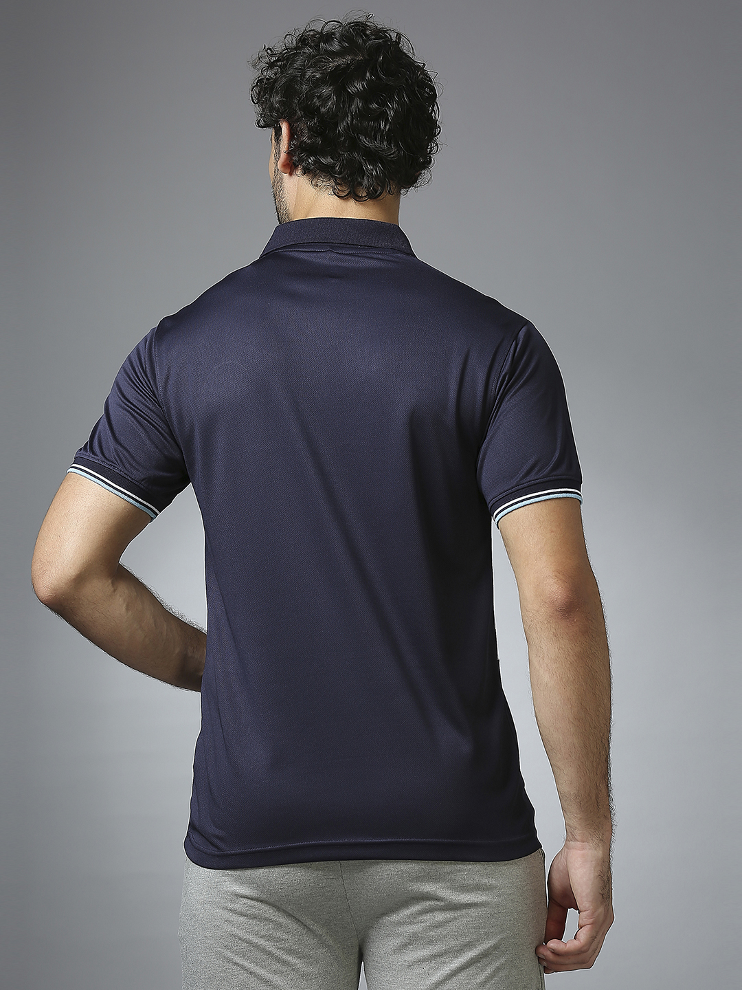 Manchester City F.C. Men Navy Blue Half Sleeves Polo Collar Cut & Sew T-Shirt (4)