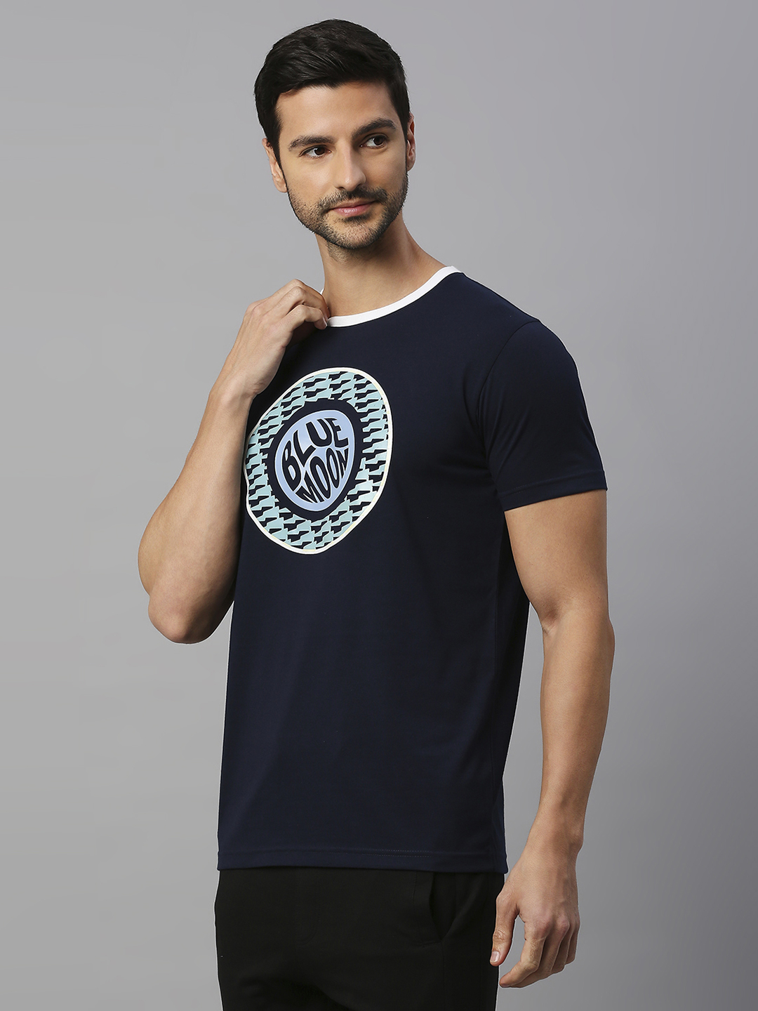 Manchester City F.C. Men Navy Blue Printed Half Sleeves Round Neck Cotton T-Shirt (3)