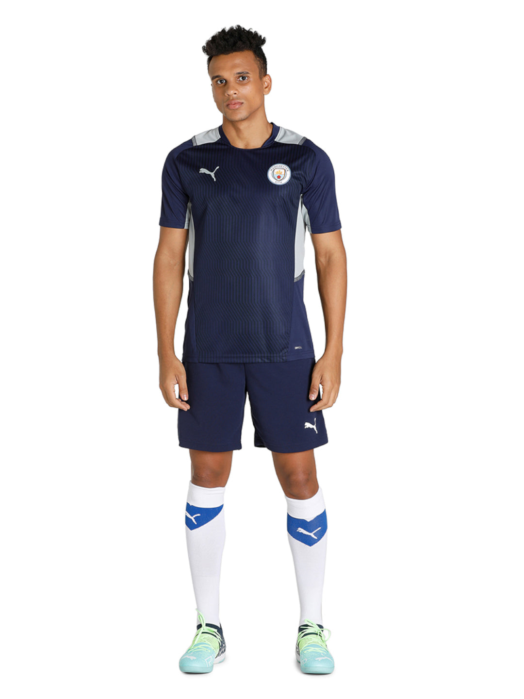 Manchester City F.C. Men Navy Blue Printed Half Sleeves Round Neck Polyester Training Jersey (5)