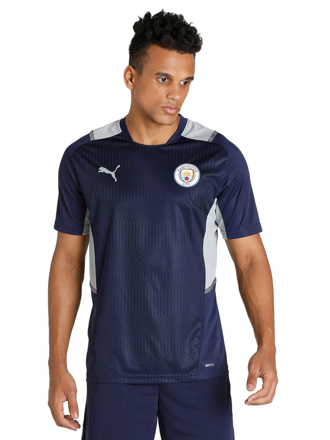 Manchester City F.C. Men Navy Blue Printed Half Sleeves Round Neck Polyester Training Jersey (1)