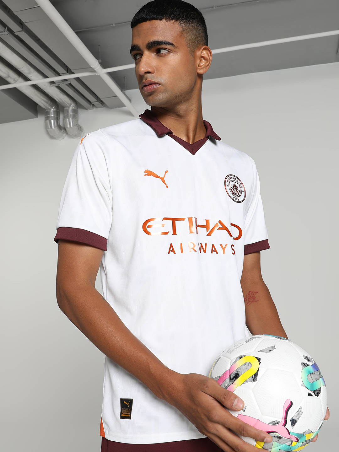 Men White Away Replica Polyester Jersey