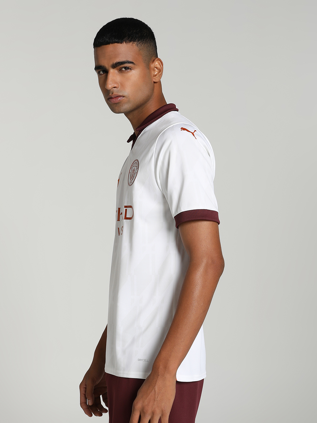 Manchester City F.C. Men White Away Replica Polyester Jersey (2)