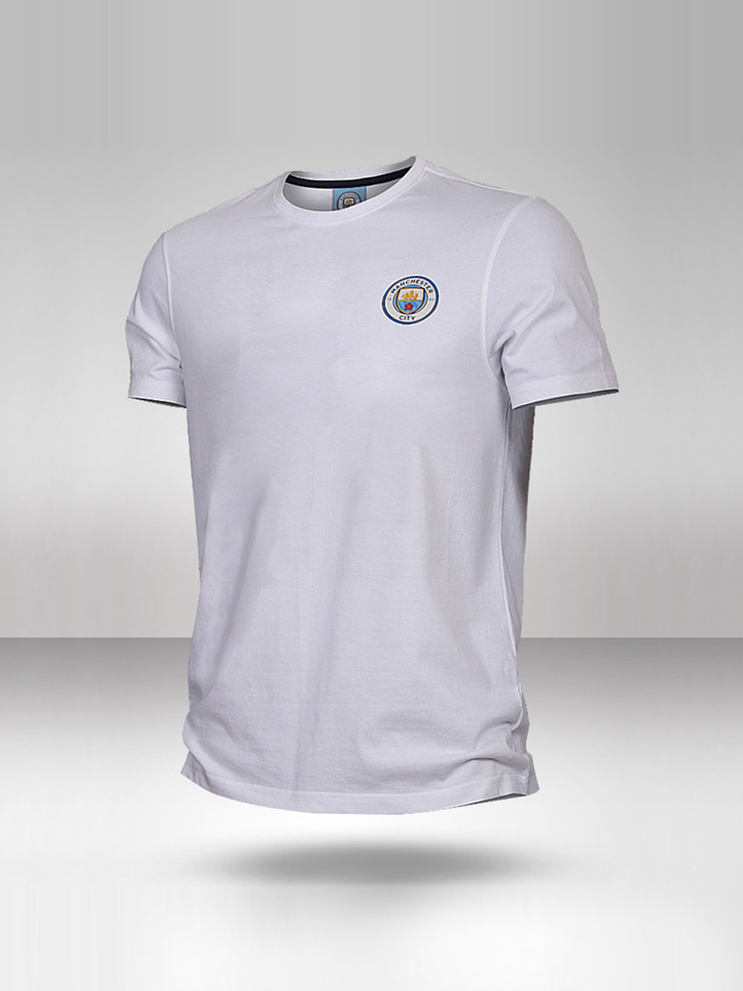 Manchester City F.C. Men White Solid Round Neck T-Shirt  (1)