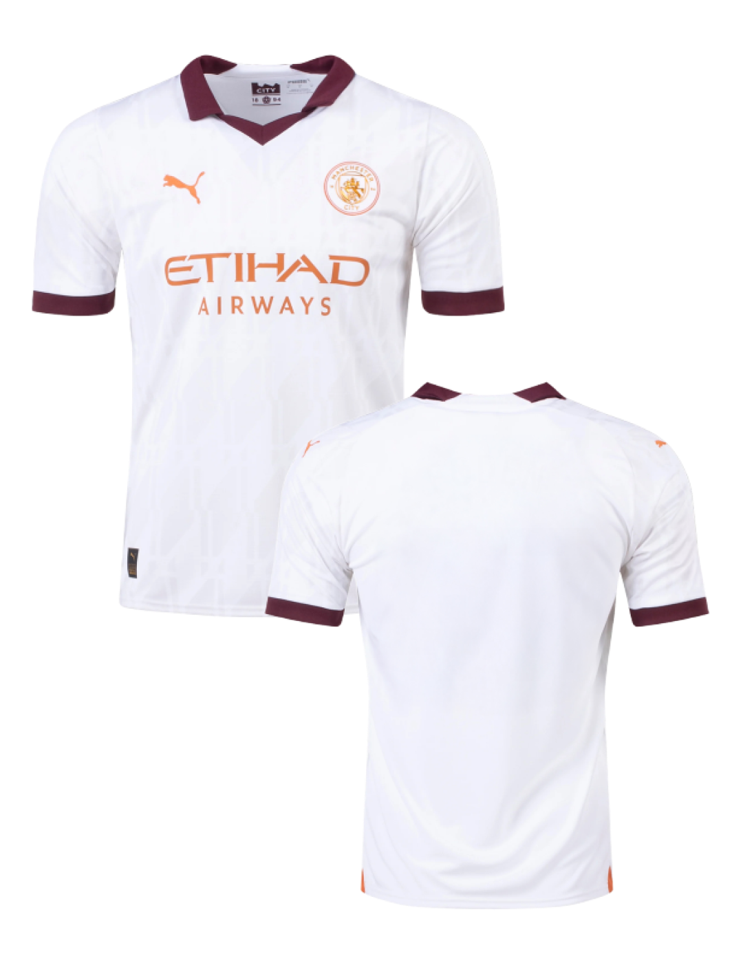 Manchester City F.C. White Away Replica Jersey - Customised (3)