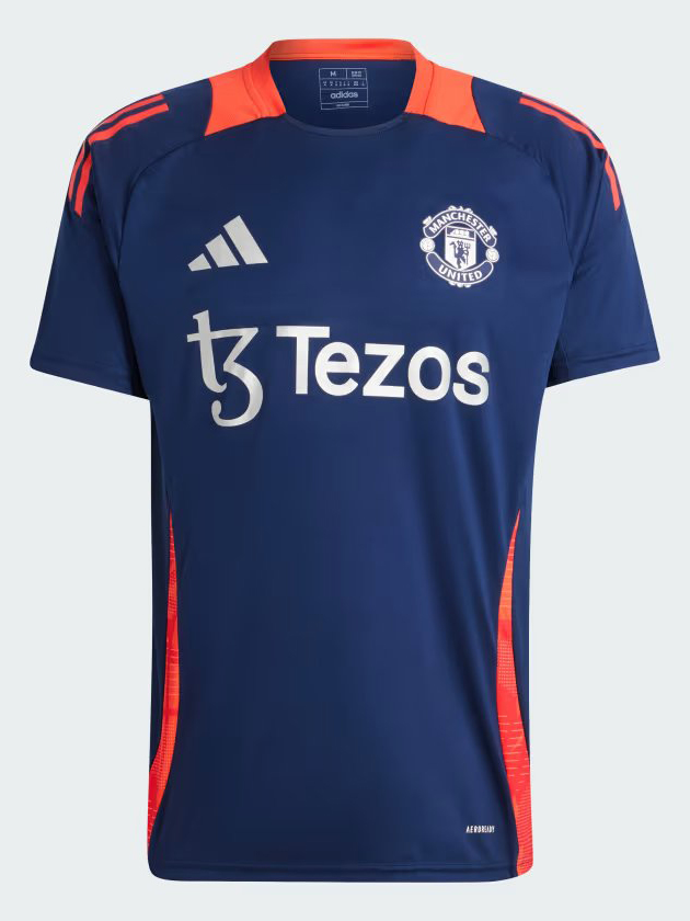 Manchester United F.C. Men Adidas MUFC TR Blue Polyester Jersey (6)