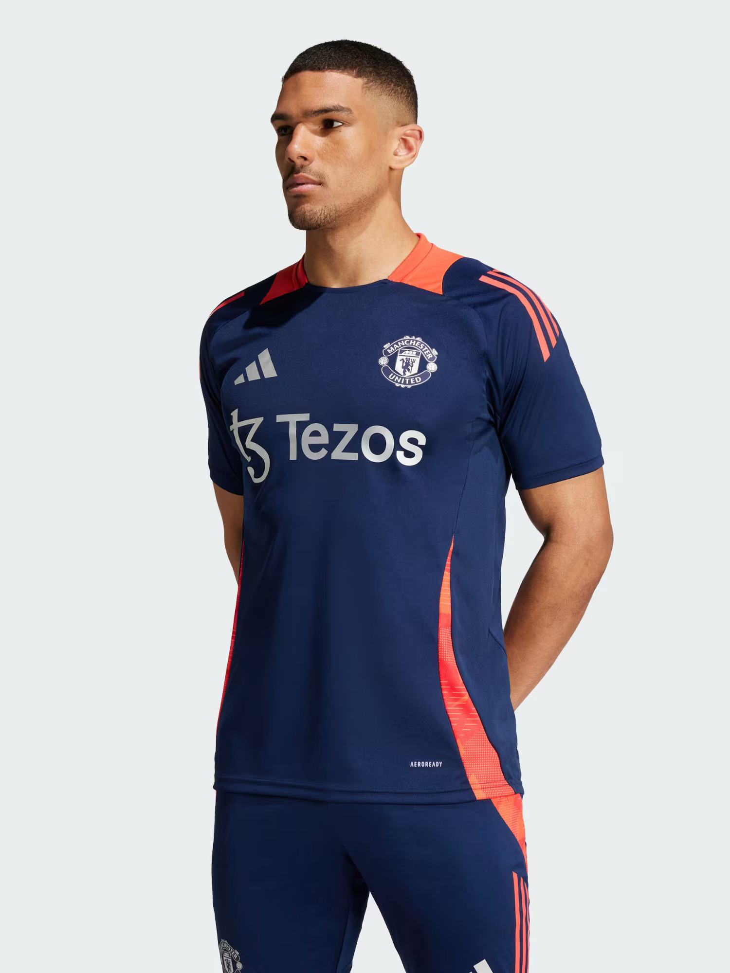Manchester United F.C. Men Adidas MUFC TR Blue Polyester Jersey